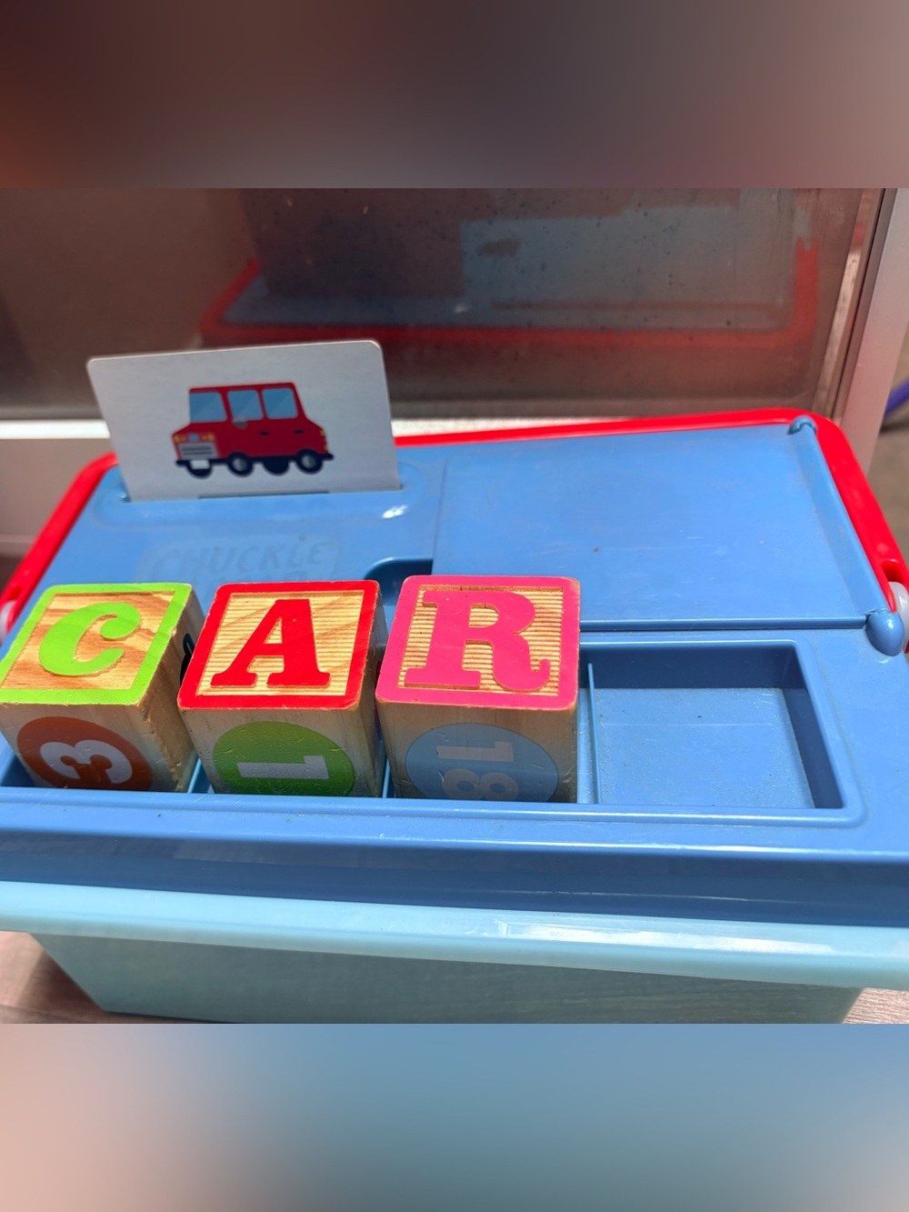 ABC wooden learning Blocks. Educational challenge cards